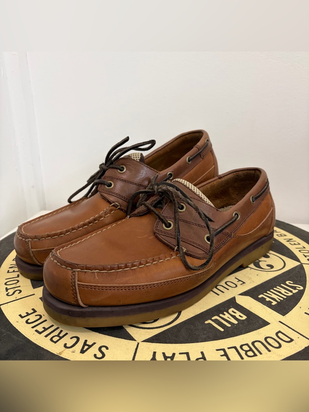World Wide Sportsman Brown Leather Lace Up Boat Shoe Men’s Size 11 M